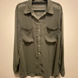 American apparel chiffon button down